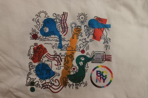 Close-up of the custom Keith Haring Pitt Street Clubhouse tee-shirt